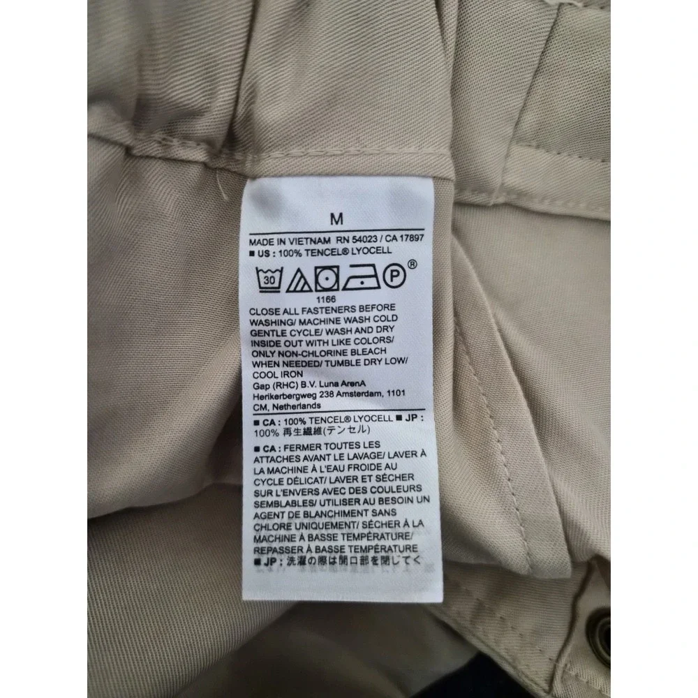 NWT Banana Republic TENCEL Lyocell Wide Leg Pants Oyster Pearl Beige Medium